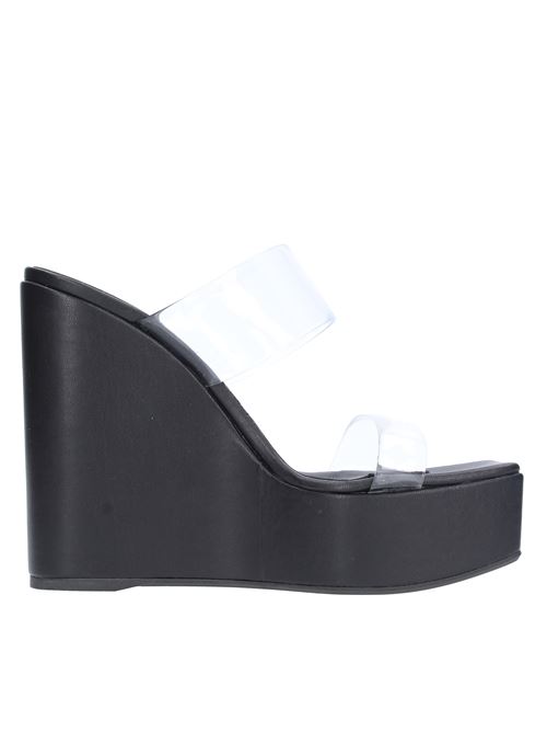 Sandali Mules Zeppa in pelle e plexi GIUSEPPE ZANOTTI | E300058-004NERO